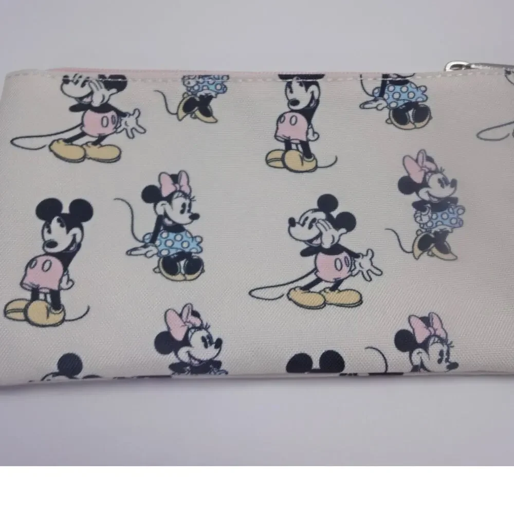 Disney Loungefly Mickey Minnie Canvas Zip Pouch NWT